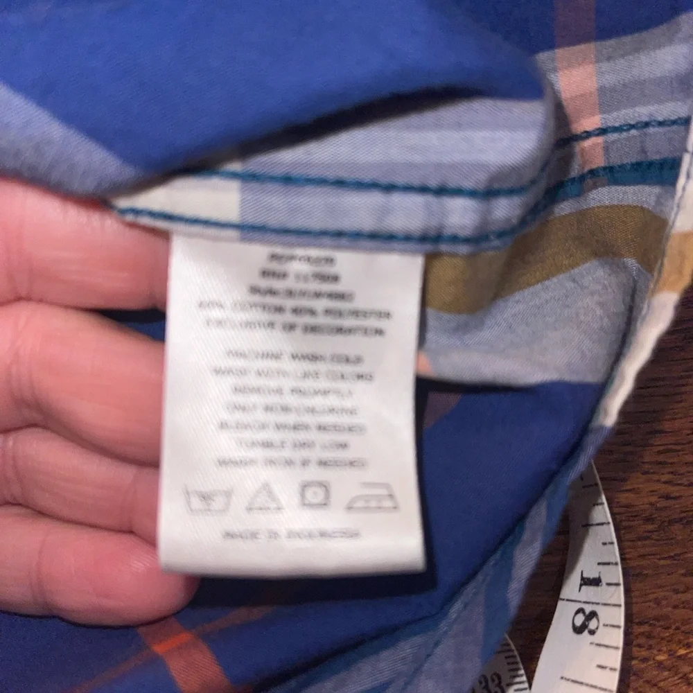 LEVIS Plaid WESTERN Shirt Mens Large L‎ Pearl Snaps Long Sleeve Blue